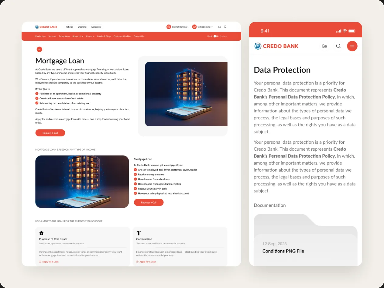 Credo Bank screenshots